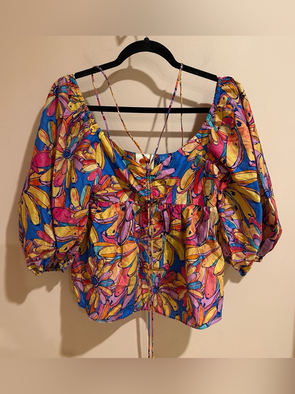 Farm Rio x Anthropologie tie-front blouse